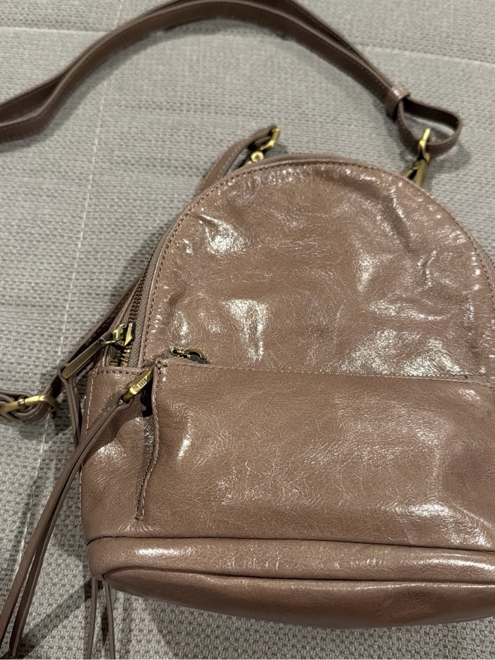 Brown 100% Leatherette Crossbody versatile backpack Bag - HOBO brand